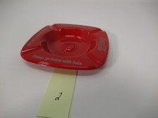 Enjoy Coca Cola Red Metal Ashtray Things go better with Coke 4 1/4" Item 2 of 3
