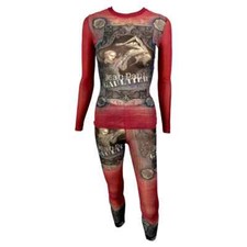 Jean Paul Gaultier c.1995 Vintage Sheer Mesh Top Leggings Pants 2 Piece Set