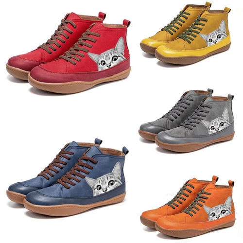 Damen Stiefeletten Sportschuhe Katze Stiefel Sneaker Schuhe Ankle Boots Schuhe A - Bild 1 von 22