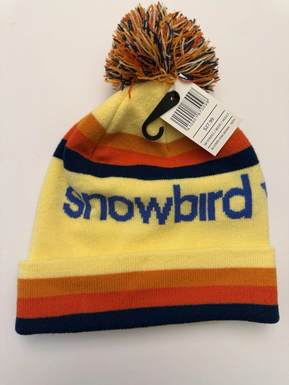 New Snowbird Ski Hat Beanie 50th Anniversary Retro Colorful Yellow Resort Unisex