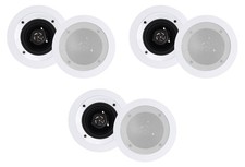 6 Rockville CC4T White 4" Commercial 70v Ceiling Speakers For Restaurant/Cafe