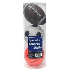 Flare 3PK Mini Sports Balls set. Mini football, mini basketball, and mini soccer