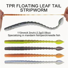 Professional TPR Soft Plastic Fishing Baits Flexible Leaf Tail Worms for Anglers