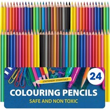 24 Premium Professional Colouring Pencils Set Colours Artist Therapy Kids Adults