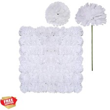 100 Pack Artificial Carnation Flowers Picks Bulk White Carnations Stems Silk ...