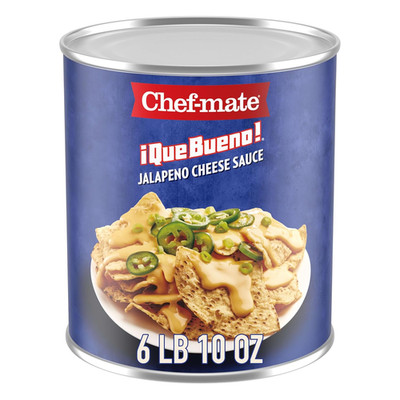 Chef-Mate Que Bueno Spicy Nacho Cheese Sauce, Jalapeno Queso, Canned Food, (#10