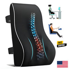 Memory Foam Lumbar Support Cushion for Home Office Car Seat Back Chair Pillow US