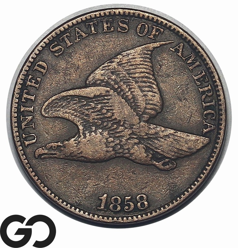 1858 Flying Eagle Cent Penny, Large Letters, Choice XF++