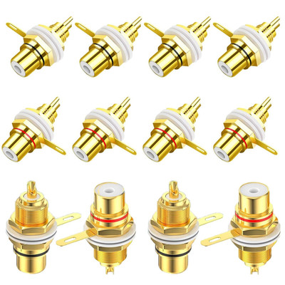 Solderable RCA Panel Mount Plug Female Jacks Socket Connector Chassis Amplifier