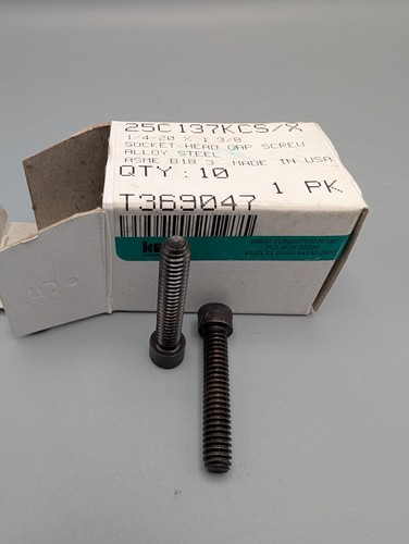 1/4-20 x 1-3/8" Socket Head Allen Cap Screw (10 Screws) Black Oxide Made in USA - Picture 3 of 7