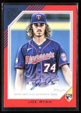Joe Ryan 2022 Topps Gallery Orange Auto /25 #RA-JRY Minnesota Twins
