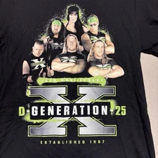 WWE DX Faces 25th Anniversary T Shirt - Large D Generation X Chyna Triple H Wwf