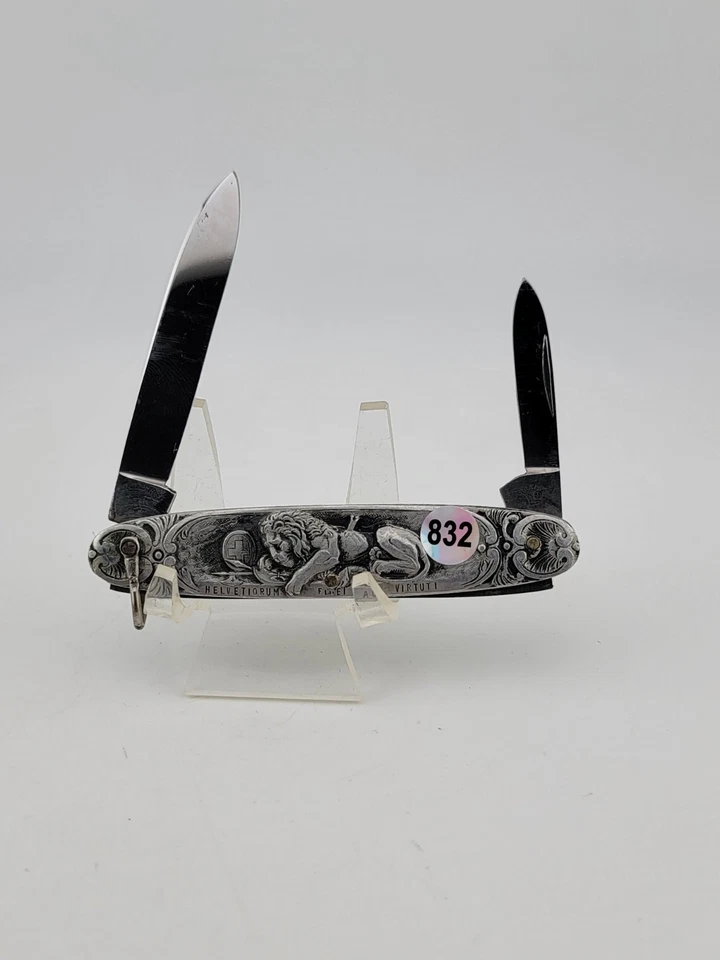 VTG RARE ROSTFREI SOLINGEN GERMANY EMBOSSED WILHELM TELL LION HANDLE PEN KNIFE - Image 2 of 4