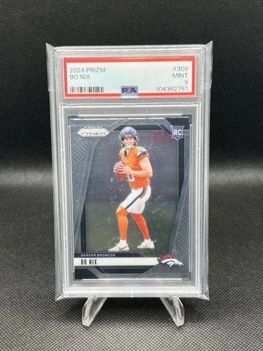 2024 Panini Prizm Base Rookie #309 Bo Nix RC Broncos Ducks PSA 9