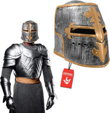 Morph Medieval Knight Costume Adult Helmet Crusader Knight Armor Metal Crusader