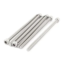 6pcs M5x90mm Thread 304 Stainless Steel Hex Socket Head Cap Screw Bolt DIN912