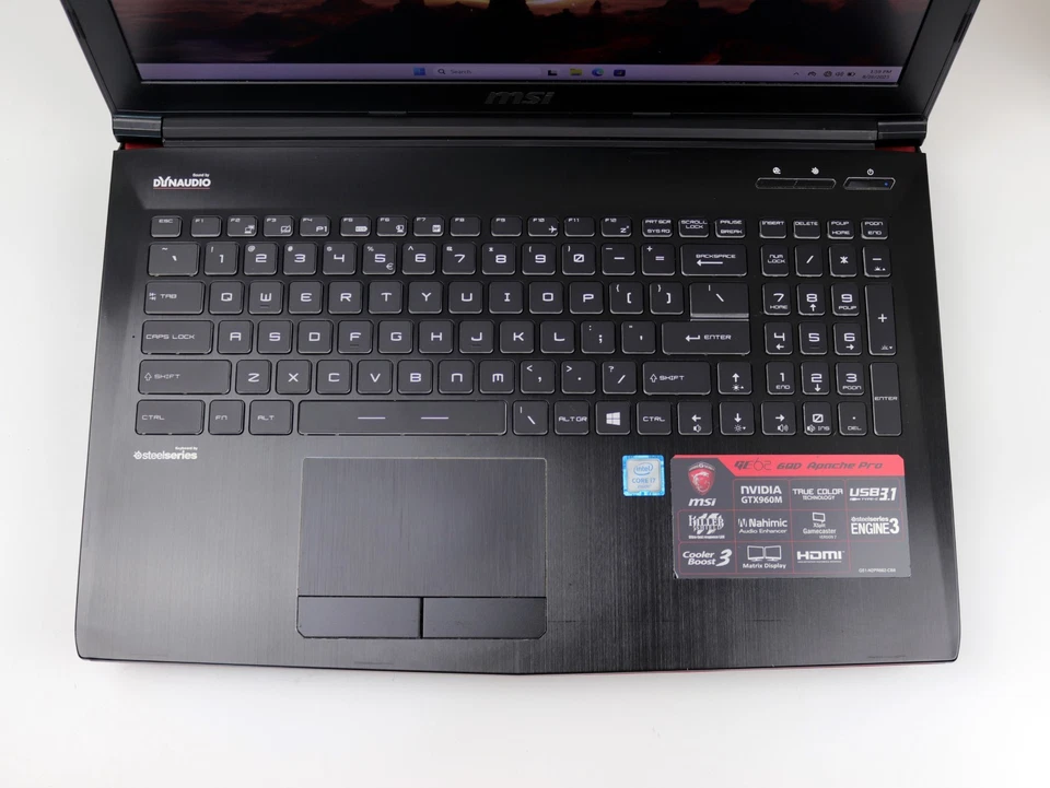 MSI 15.6" GE62 Intel Core i7-7700HQ 16GB DDR4 256GB SSD+1TB HDD NVIDIA GTX 960M Foto 2 de 4