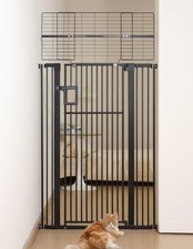 No Pawblems 71" Extra Tall Pet Gate, 29"-43" Wide Pressure Mounted, Black