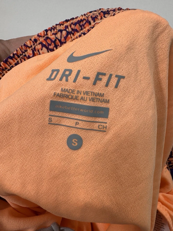 Pantalones Cortos para Correr Nike Para Mujer Pequeños Estampados Tempo Nuevos con Etiquetas Naranja Púrpura 686020-832 Foto 3 de 4
