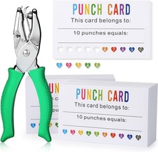 Punch Cards 200 Pack Reward Punch Cards with Heart Shape Hold Puncher Behavior I