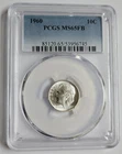 1960 90% SILVER PCGS MS65FB ROOSEVELT DIME BEAUTIFUL BLAST WHITE WITH FULL BANDS