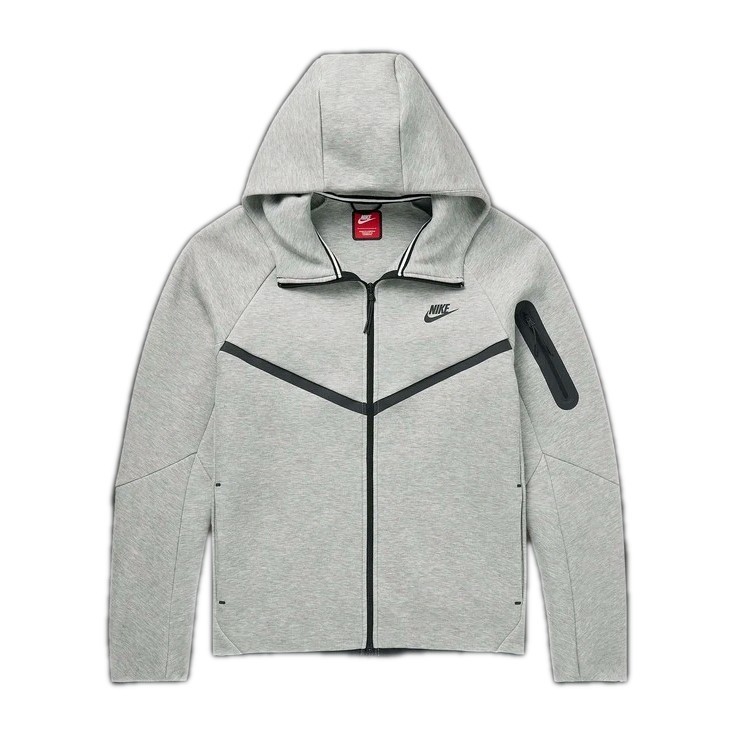 Mens Size M Nike Tech Windrunner Fleece Full Zip Hoodie Grey Black