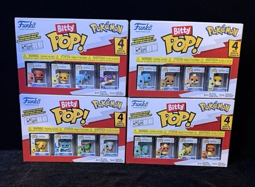 Funko Bitty Pop Pokémon Lot 4 Sealed 4-Pack 16 Figures Pikachu Eevee Charmander