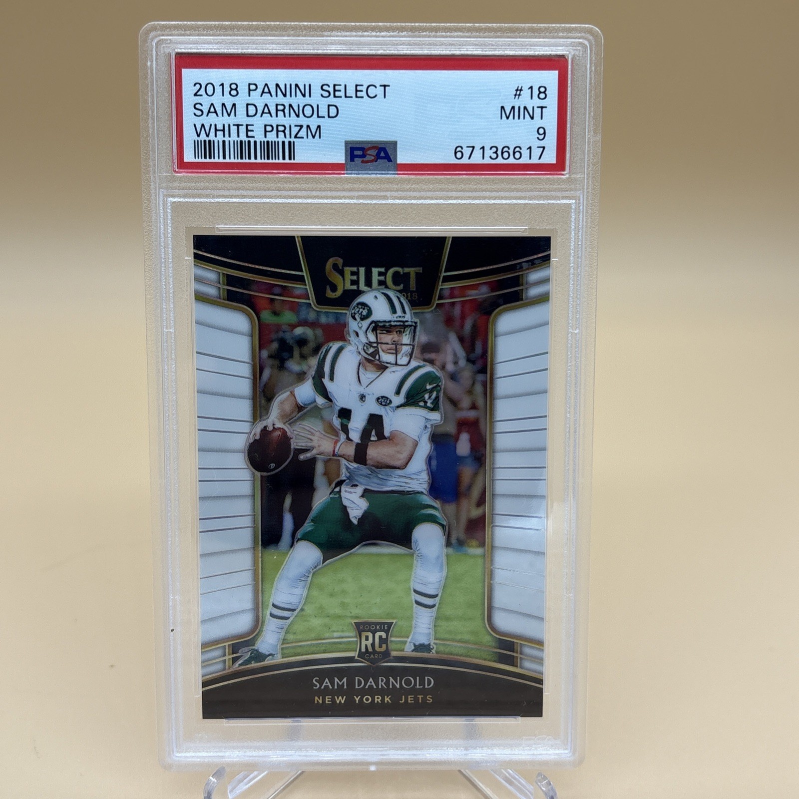 2018 Panini Select Sam Darnold White Prizm /75 #18 PSA 9