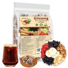 Ginseng Five Treasures Tea, Natural Kidney Tea for Women Men, 25 Pcs 1 Bag