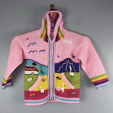 Isabella Mia Sweater Cardigan Girls 8 Made In Peru Multicolor Embroidered READ