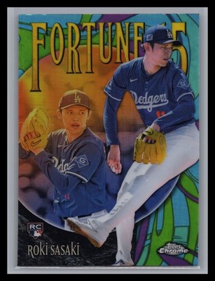 2025 Topps Chrome #F15- Roki Sasaki Fortune 15 Refractor Rookie RC