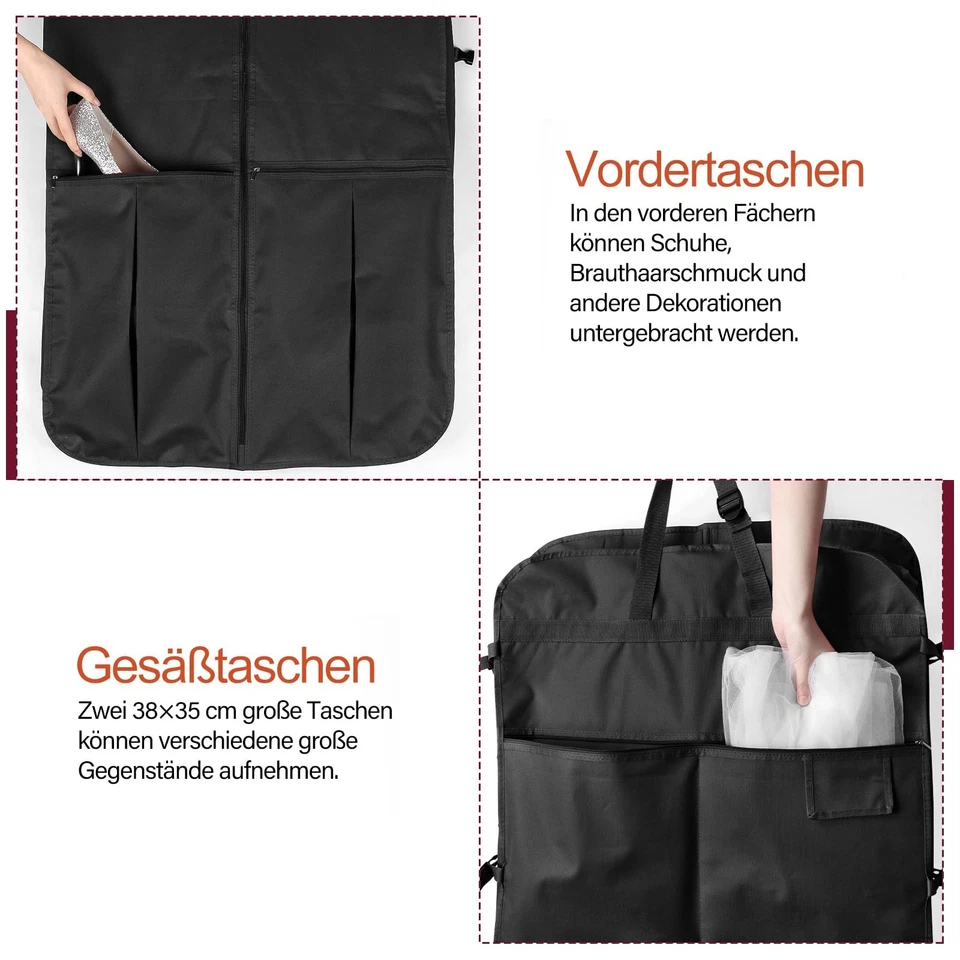 Kleidersack Lang 182cm Kleidersack Brautkleid mit Schuhfach Kleidersäcke mit ... - Bild 3 von 4