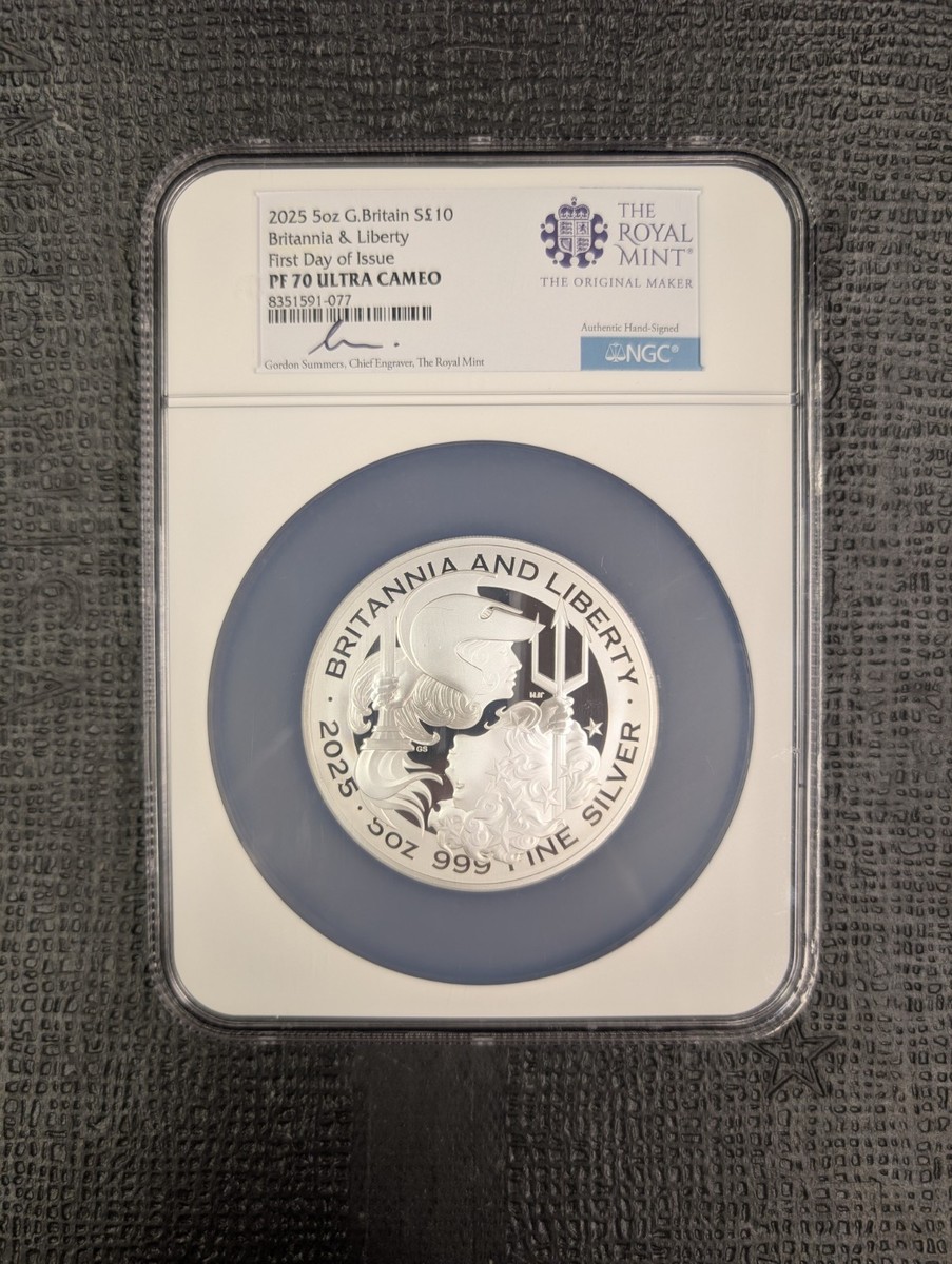 2025 PF 70 ULTRA CAMEO Britain Proof Silver LIBERTY BRITANNIA NGC