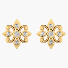 0.40 CT Round E VS1 Lab Created Diamond 14kt Yellow Gold Stud Earrings
