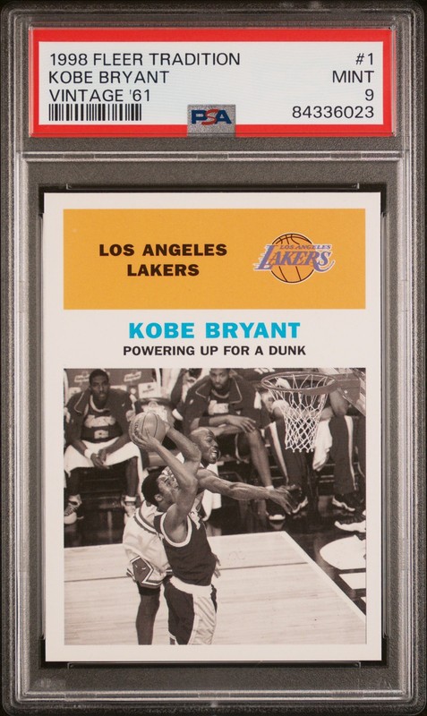 1998 FLEER TRADITION VINTAGE '61 #1 KOBE BRYANT VINTAGE '61 PSA 9
