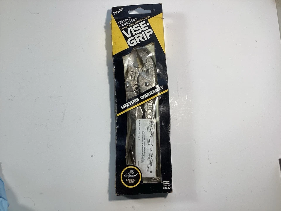 Vise-Grip 7WR Locking Pliers Curved Jaws With Wire Cutter Rare 🇺🇸 NOS VTG NEW - Image 4 of 4