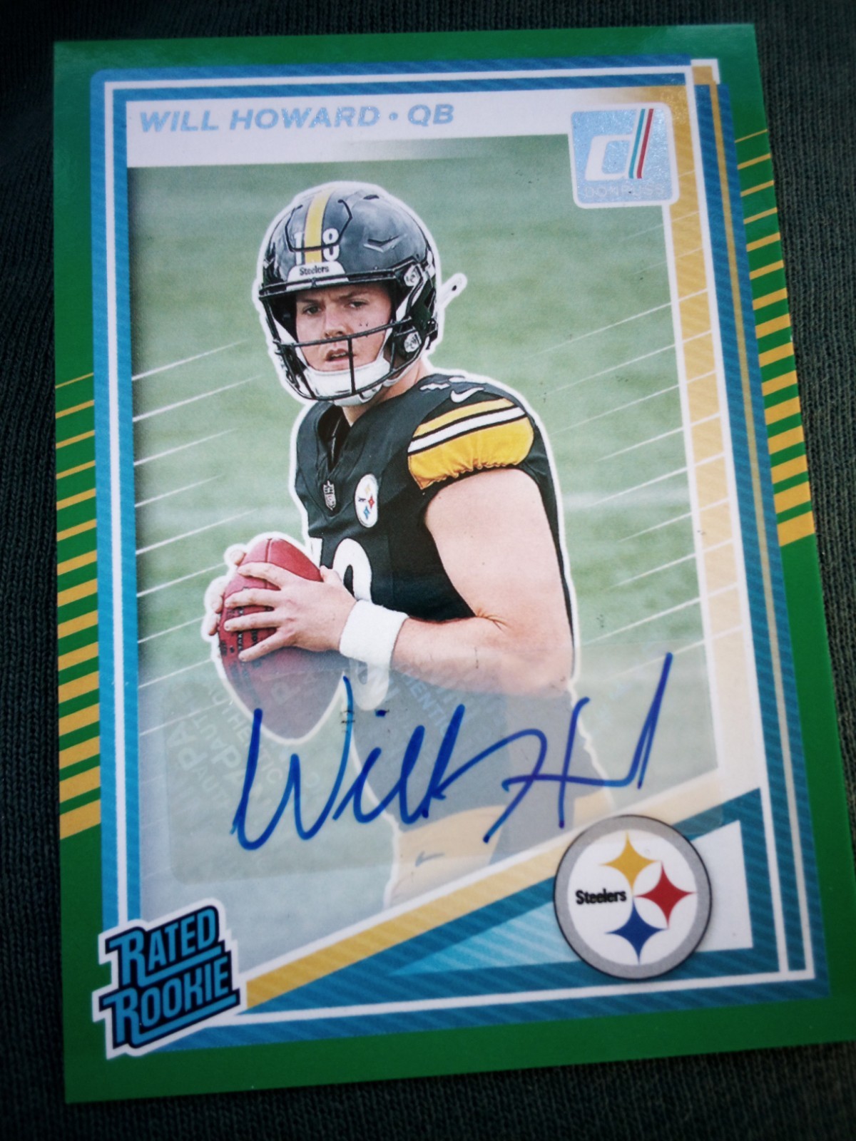 2025 Panini Donruss - Rated Rookie Will Howard #309 Green Autographs (AU, RC)