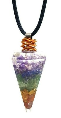 7 Chakra Orgon Generator Halskette Anhänger EMF Schutz Kupferspule Schmuck