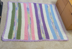 Homemade Oversize JUST MADE  Afghan 40 X 45. colorful