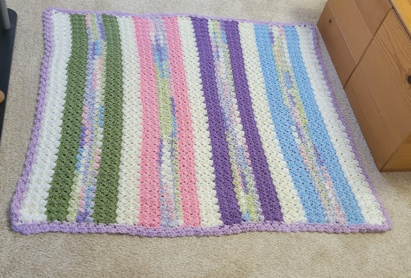 Homemade Oversize JUST MADE  Afghan 40 X 45. colorful