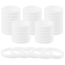 60pcs Unisex Glow in the Dark Bracelets Silicone Glow Wristbands White