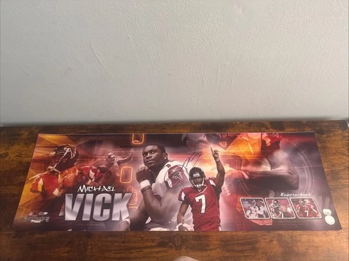 Michael Vick Signed 12x36 Photoramics Photo Falcons Mounted Memories Coa 87/107