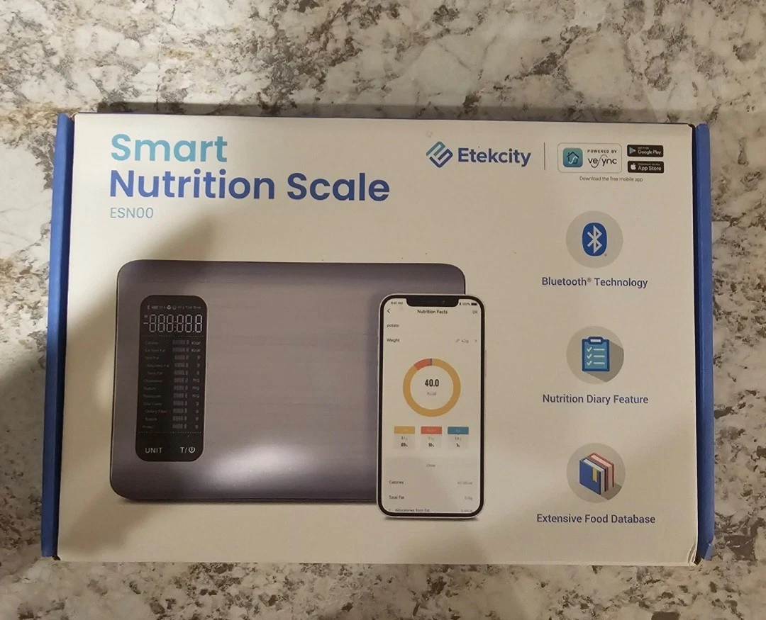 Etekcity ESN00 Digital Kitchen Scale Bluetooth Nutrition Diary Food Database