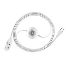 9 Ft. 16/2 Light Duty Indoor Multi-Outlet Extension Cord with Footswitch, White