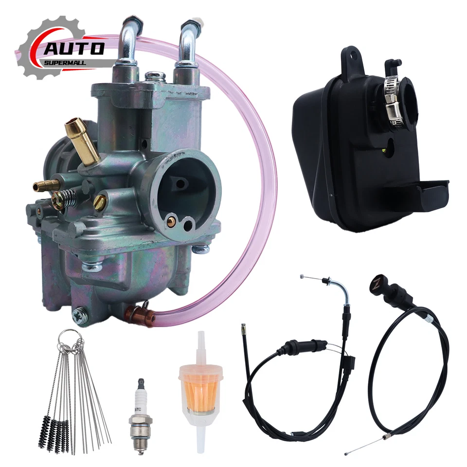 New Carburetor & Throttle & Choke Cable For Yamaha PEEWEE PY50 PW50 + Air Filter - Image 2 of 4