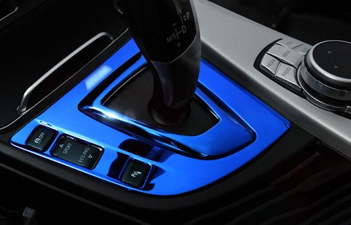 Central Gear Shift Large Panel Trim For BMW 3 4 Series GT 2013-2019 Blue Steel - Picture 2 of 5