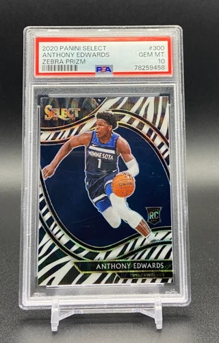 ANTHONY EDWARDS - 2020-21 Select COURTSIDE ZEBRA PRIZM ROOKIE RC SSP - PSA 10