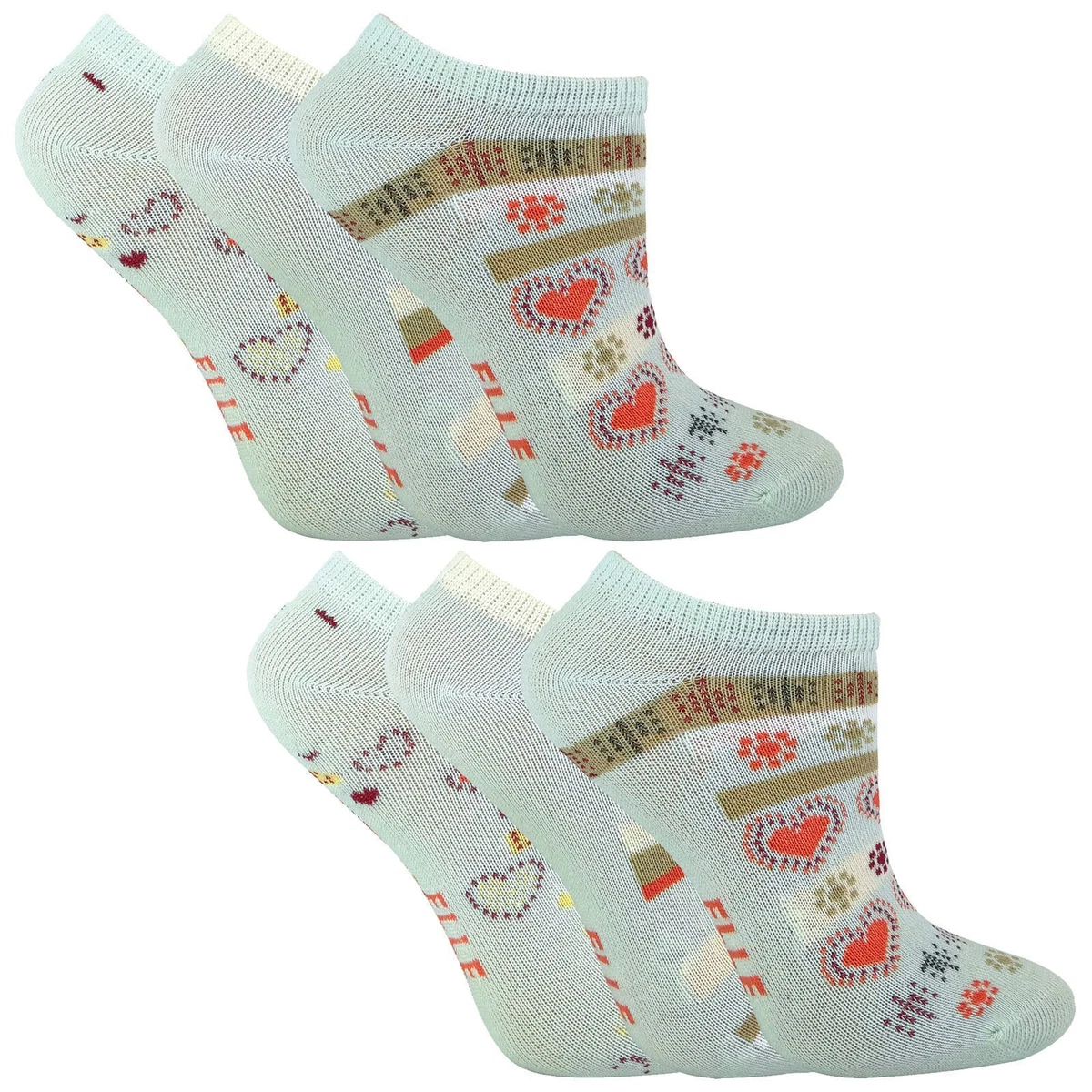 Elle 6 Pairs Trainer Socks Mint eBay