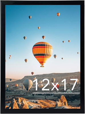 12X17 Picture Frame Black for Wall Hanging, Wall Mounting Horizontally or Vertic