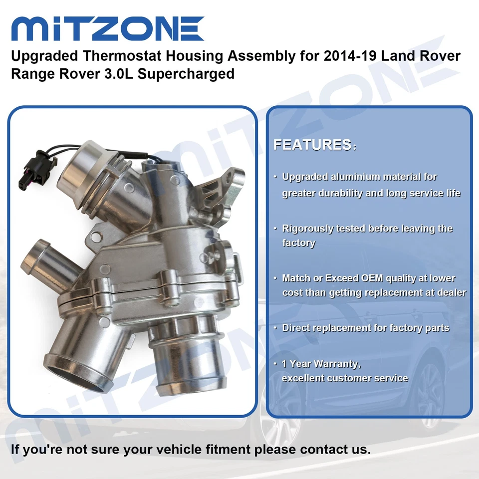 Conjunto de carcasa de termostato mejorado para Land Rover Range Rover 3,0 L SC 2014-19 Foto 2 de 4